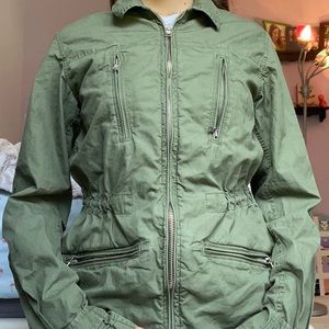 Army green bomber jacket